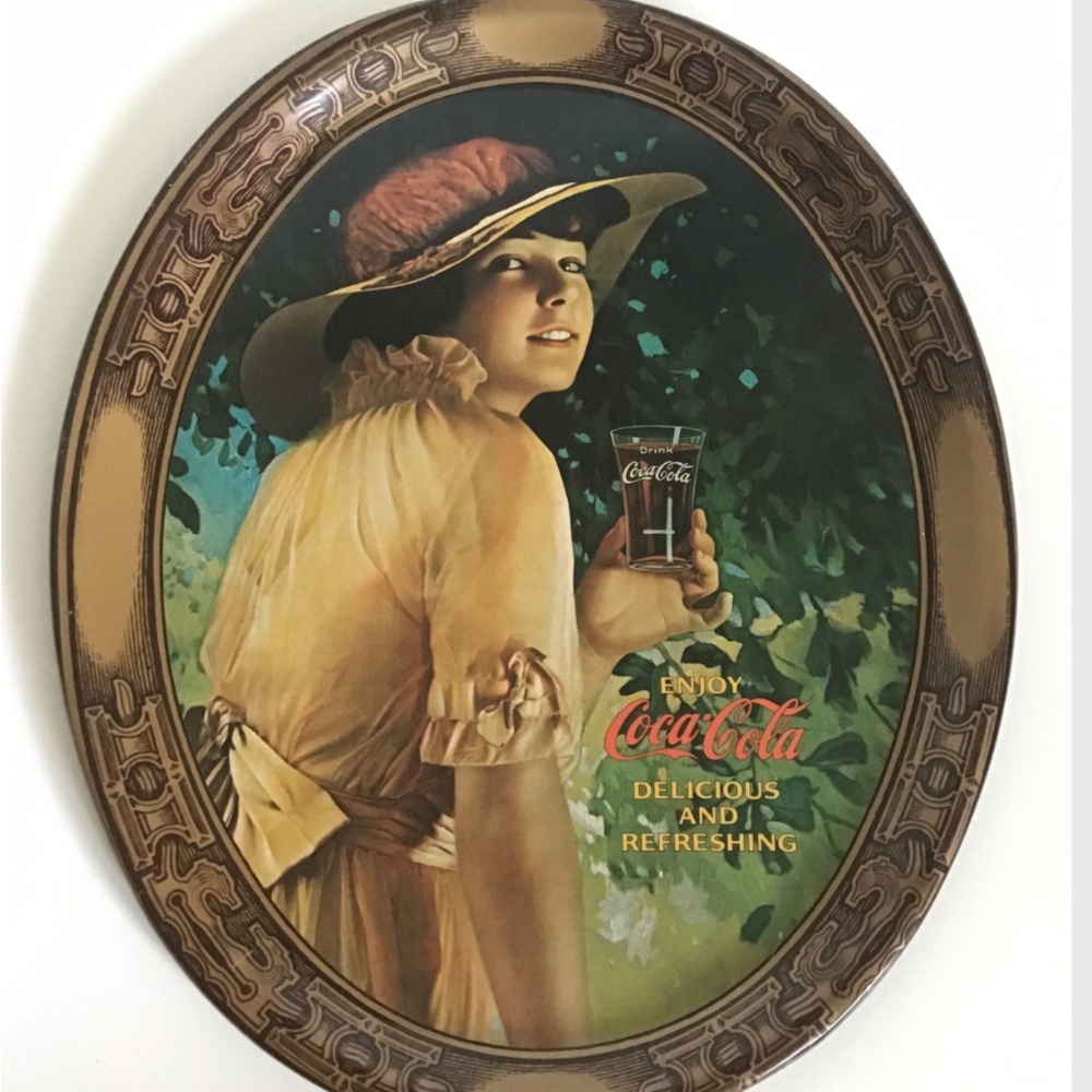 Vintage 1976 coca cola tip tray f ww2 repro art